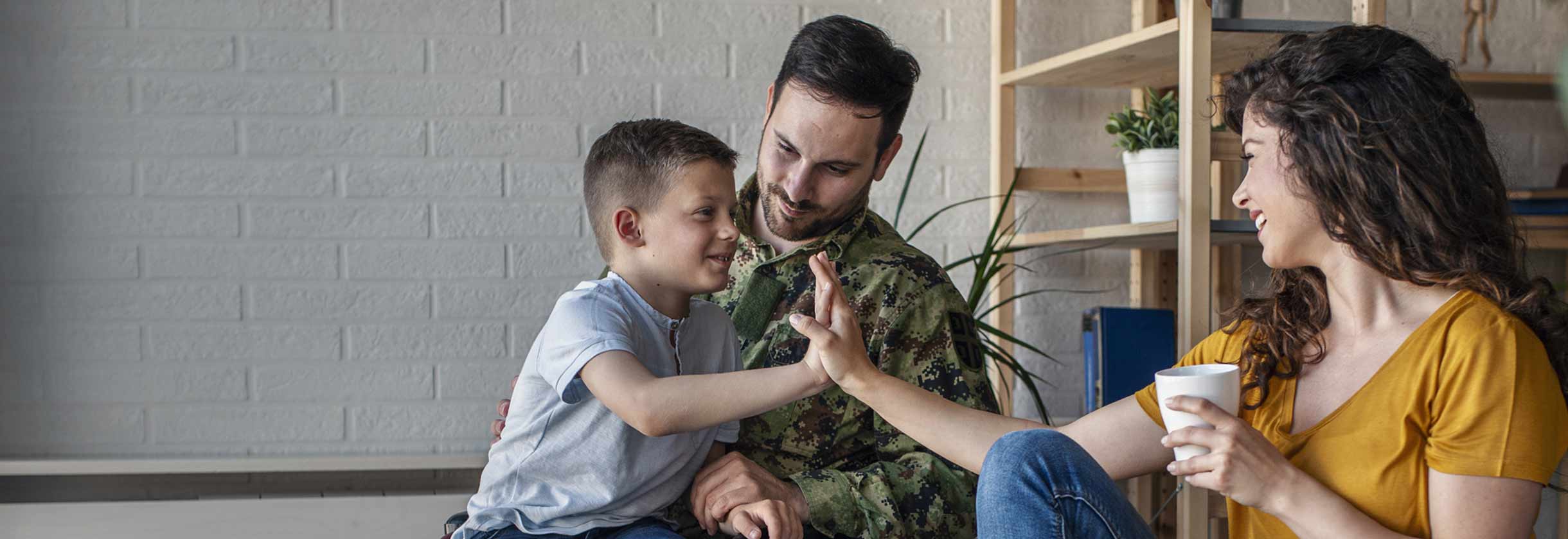 Veteran spending time with their child