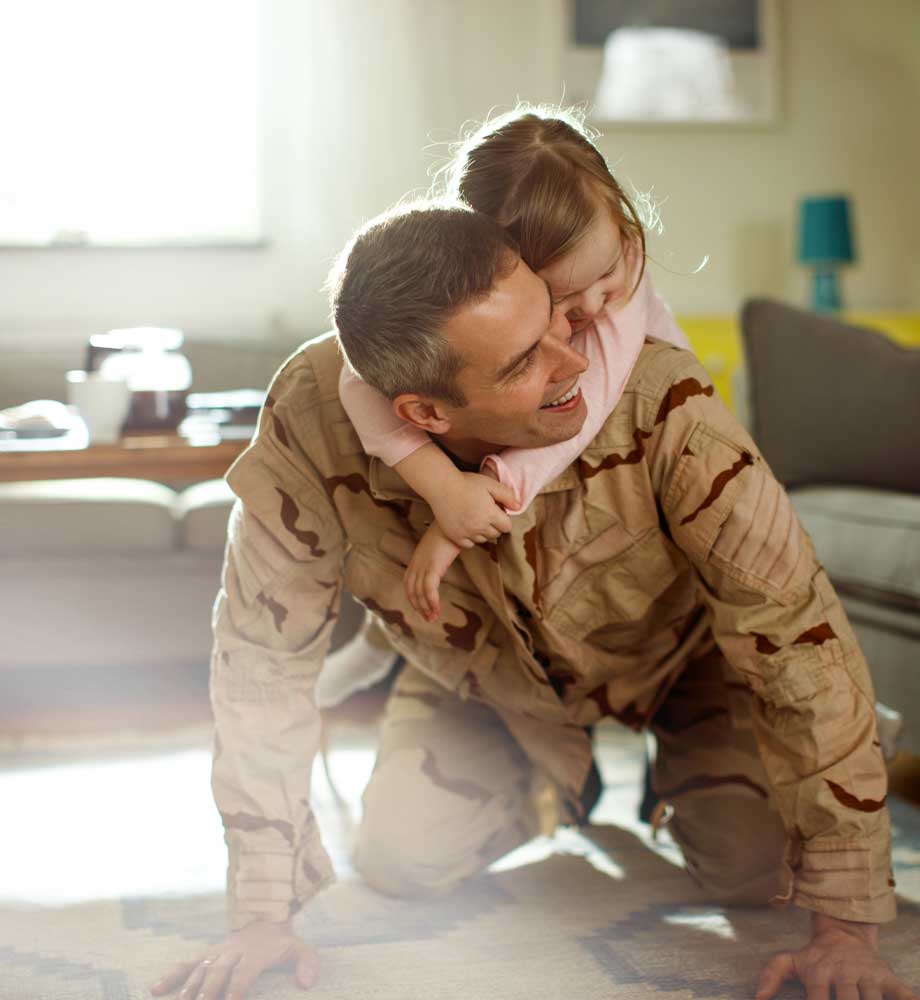 military man with daughter