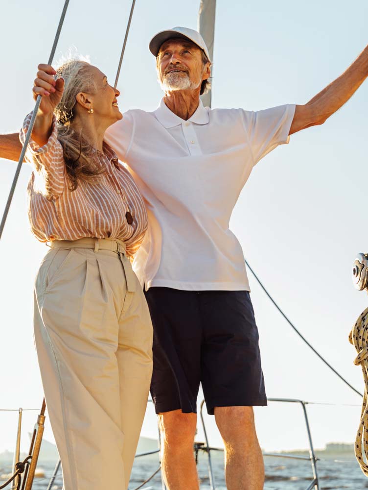 senior couple enjoying travel during retirement